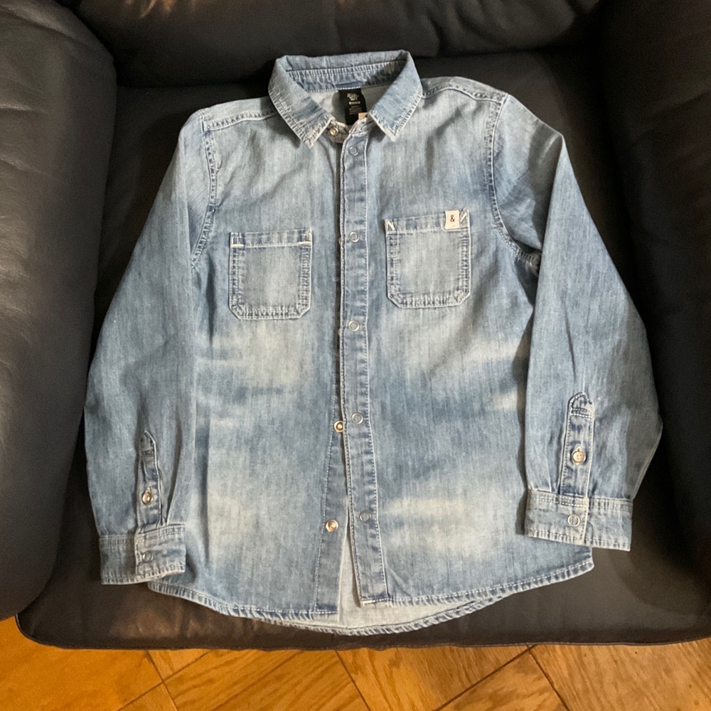H&M denim boys snap-button shirt